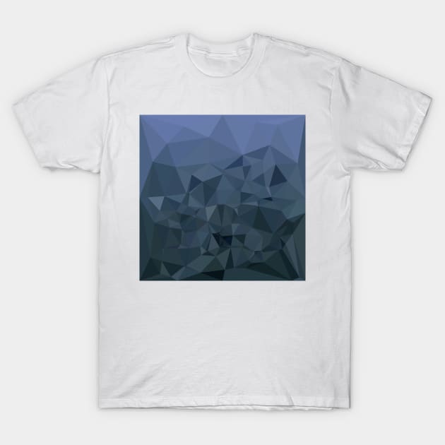 Medium Slate Blue Abstract Low Polygon Background T-Shirt by retrovectors